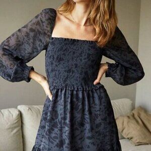 Wilfred Aritzia Tempest Dress in Grey-Purple Floral